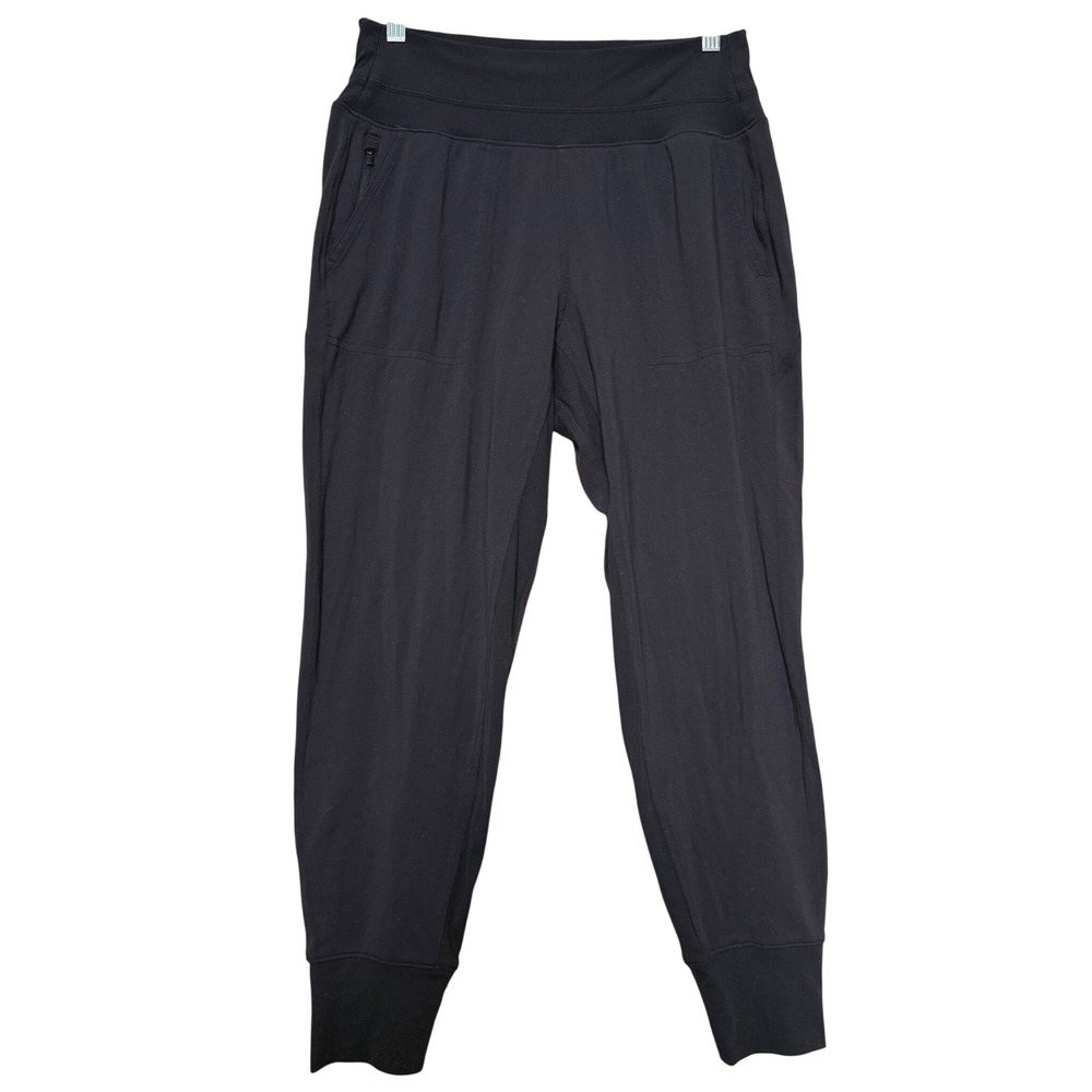 Athleta Venice High Rise Jogger Black Casual Pants Medium Stretch Pockets Travel